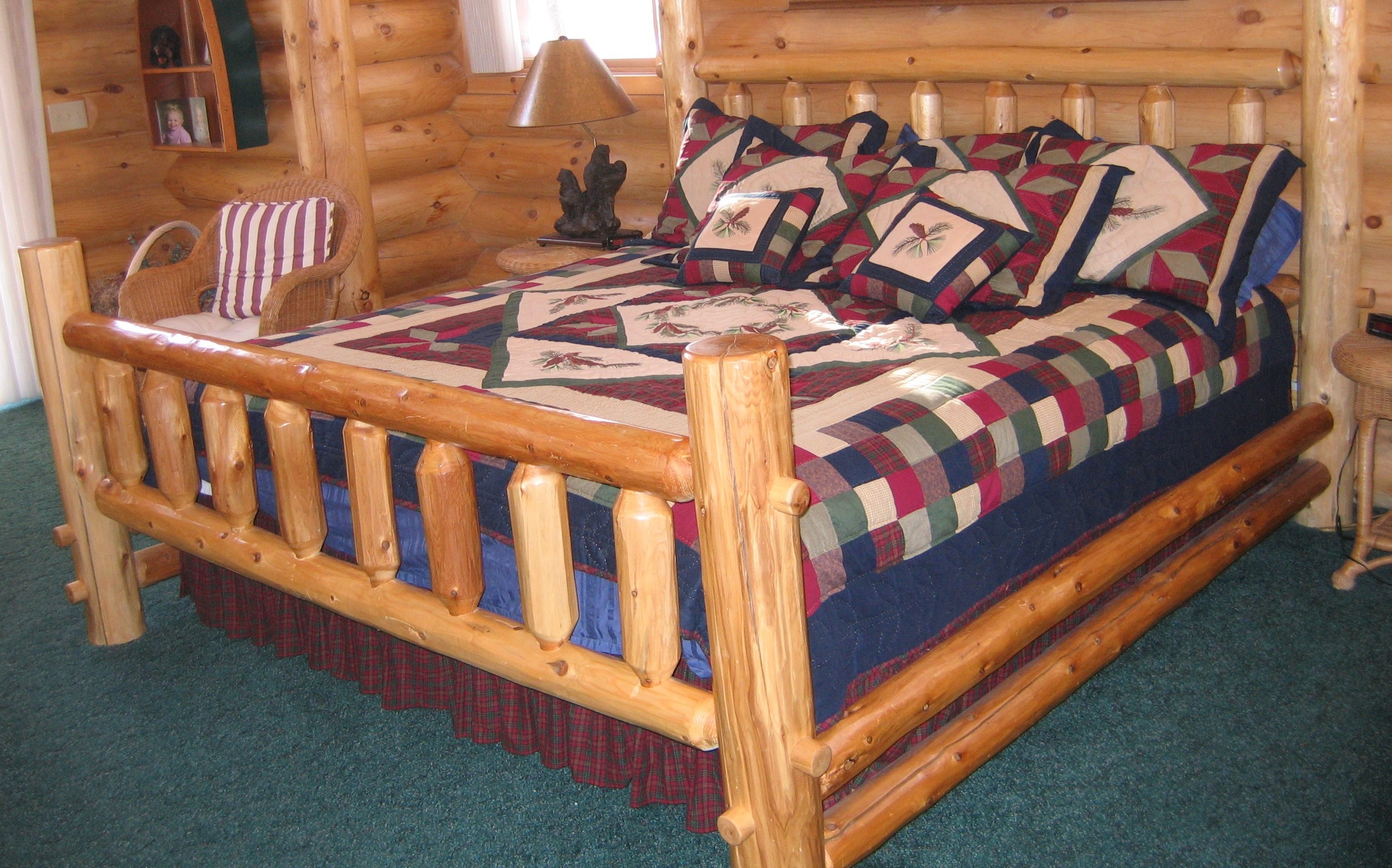 Custom cedar Hewn King Bed