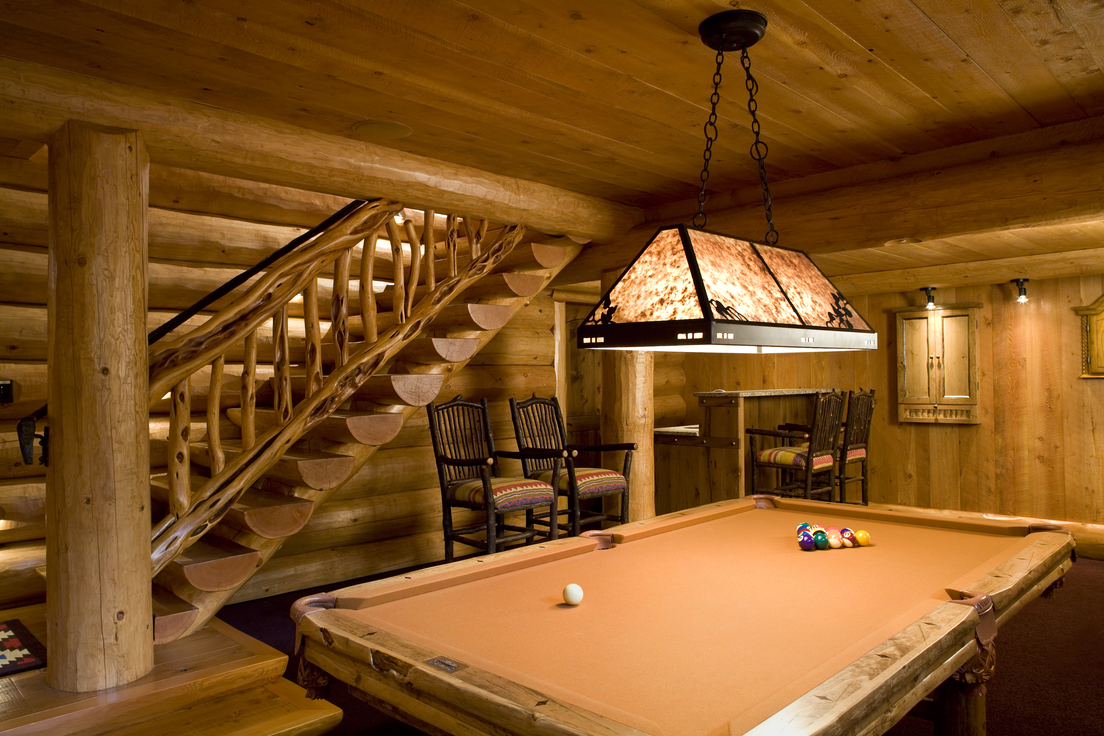 billiard room | Wood Stair Railings