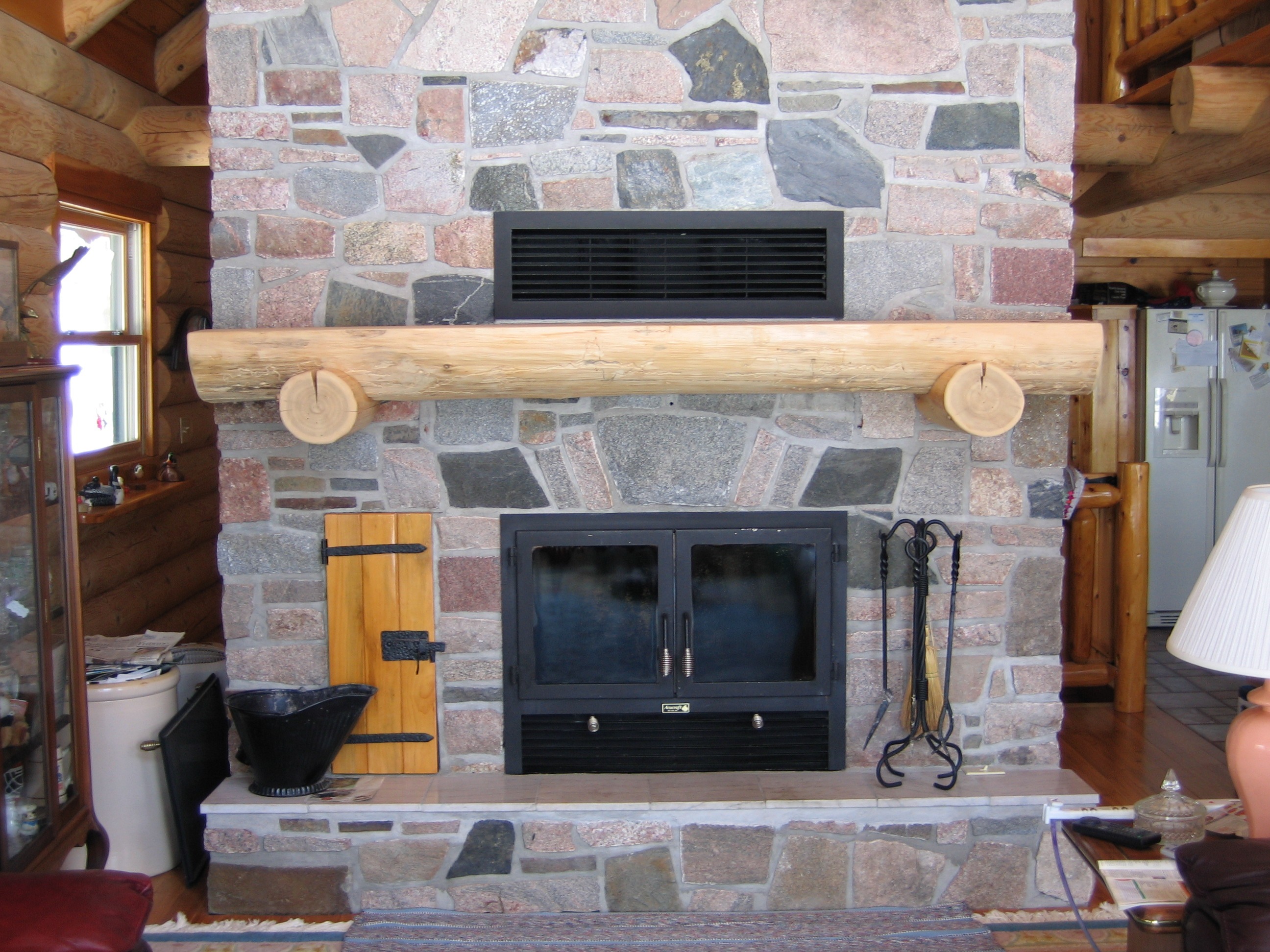 Custom fireplace mantel made from wood