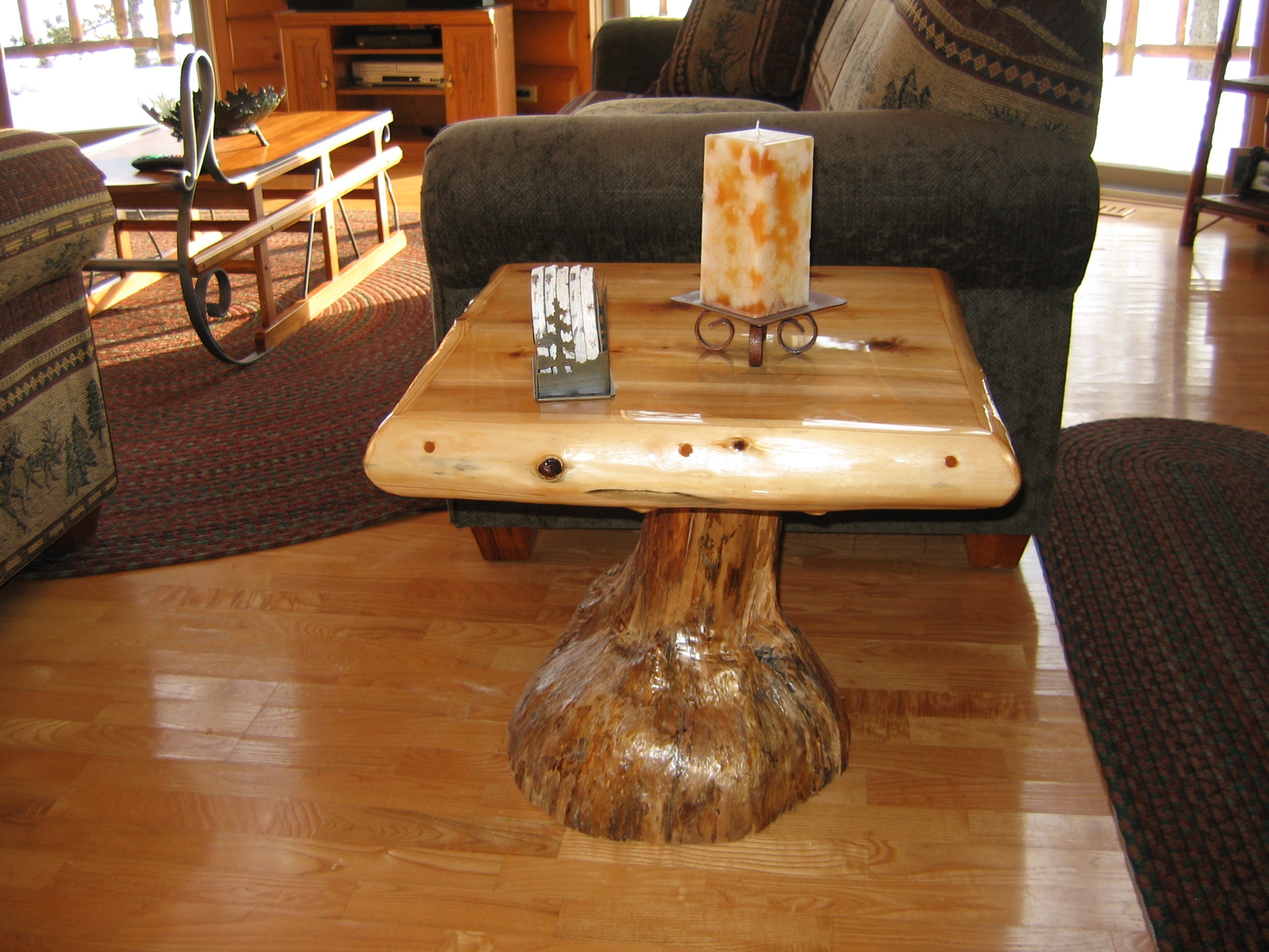 Custom log end table