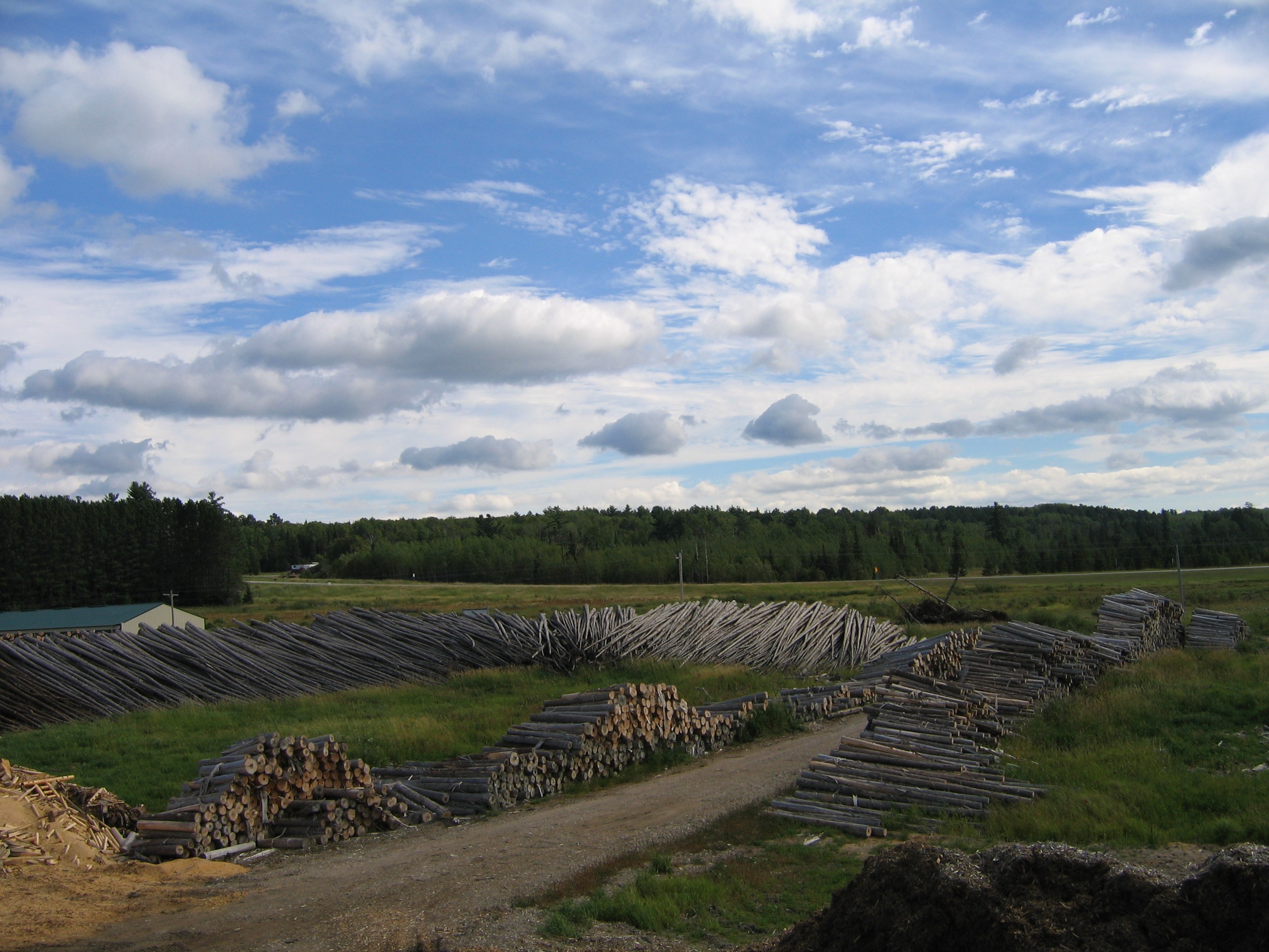 Timber log piles at Ryan's Rustic Railings
