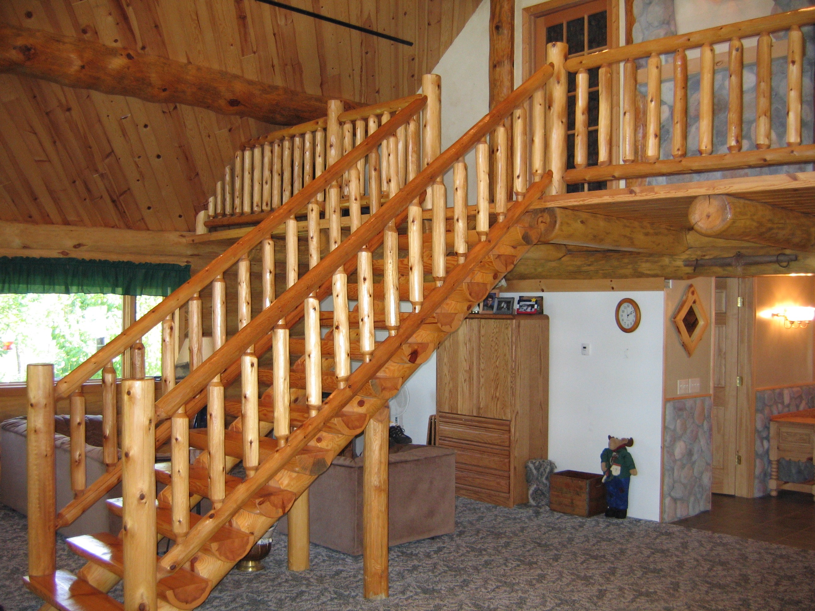 Interior wooden stairway