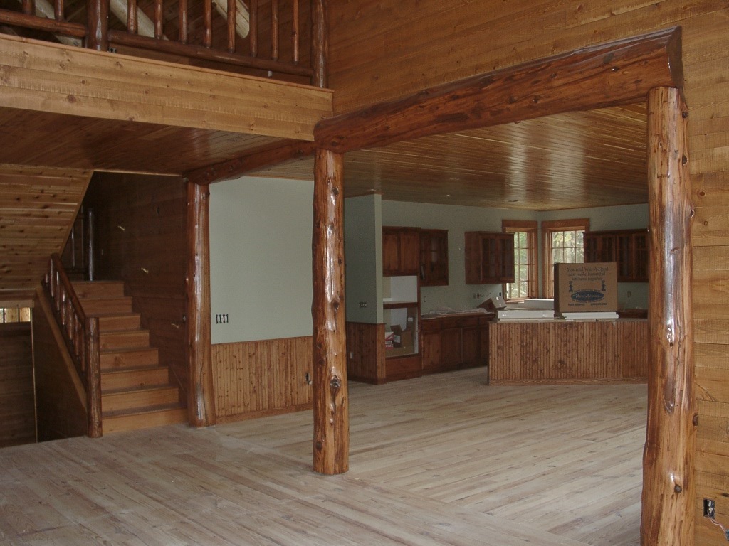 Indoor view of a wood accented house