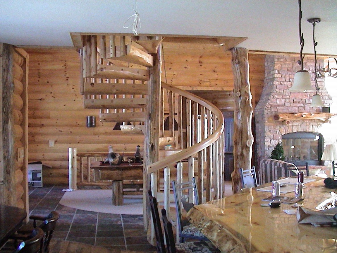 rustic wooden stairs | Spiral Staircase