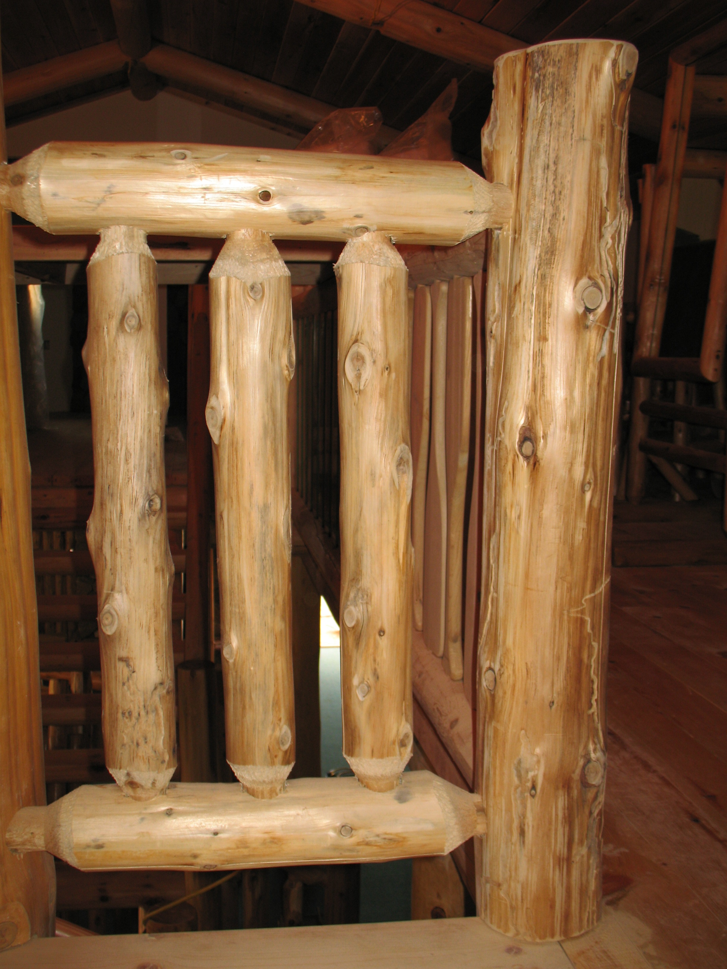 log railing close-up | Wood Stair Railings