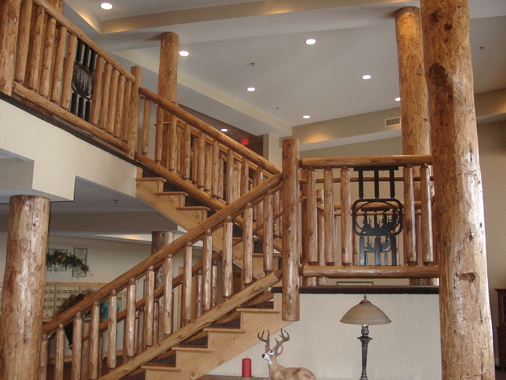 custom indoor wooden staircase | Wood Stair Railings