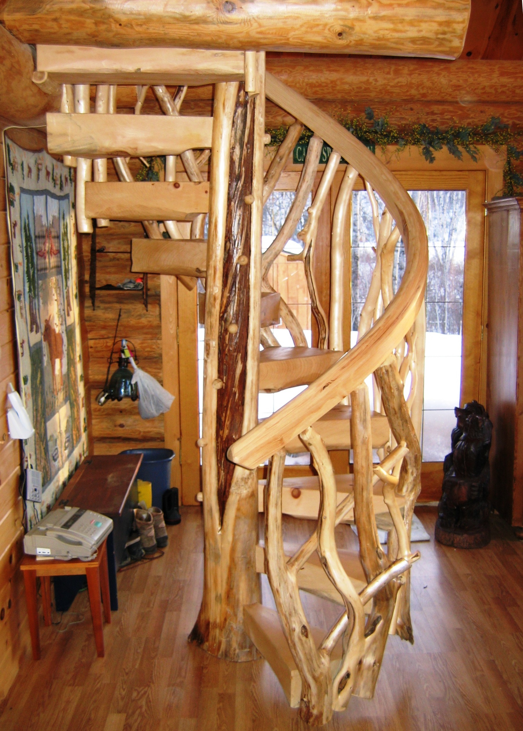 custom log staircase spiral | Spiral Staircase