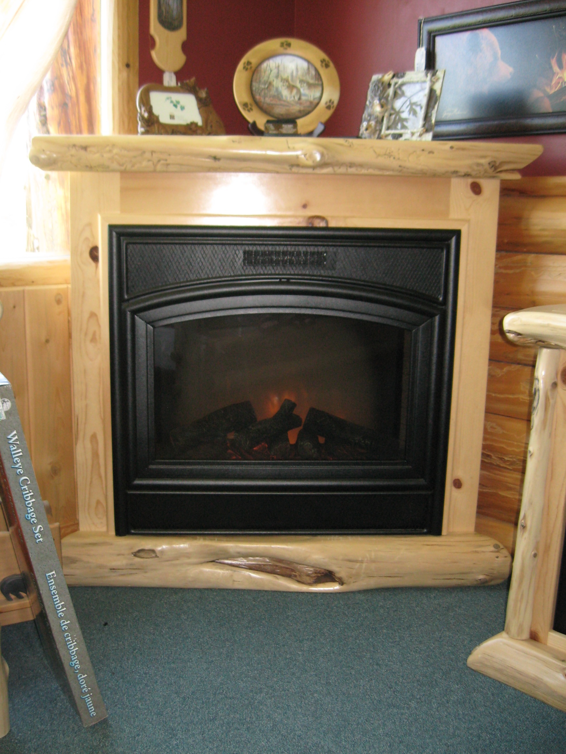 Log Fireplace - Ryan's Rustic Railings | Fireplace Mantels
